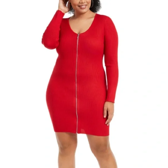Planet Gold | Dresses | Planet Gold Womens Zippered Long Sleeve Jewel Neck  Short Body Con Dress Size 2x | Poshmark